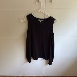 Black sweater with holes size XS